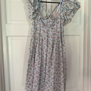 NWT BeBop Puff Sleeve Babydoll Dress XS blue floral